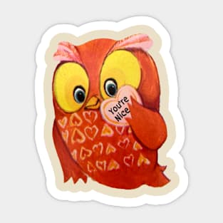 Valentine Owl - You're Nice Sticker